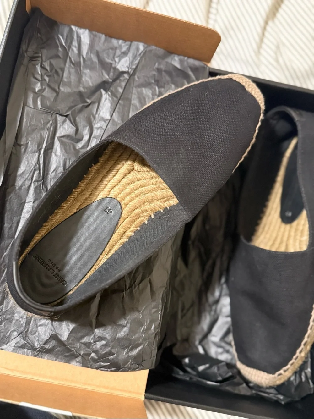 Saint Laurent Black Canvas Espadrilles Size 41